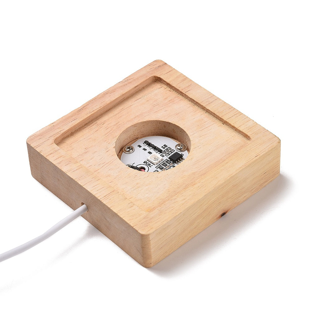 P-USB | Base lumineuse DEL en bois à chargement USB