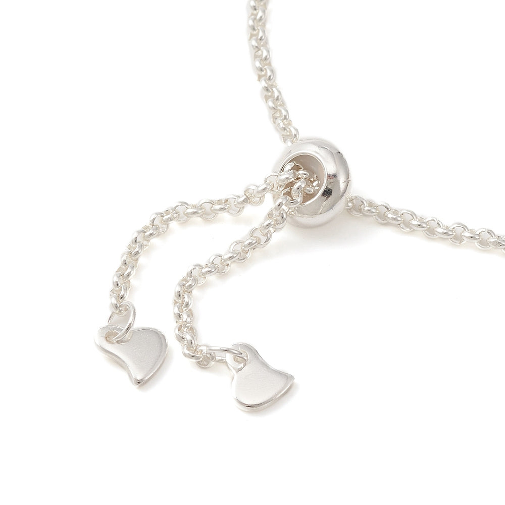 XX15 | Natural Grey Pearl Silver Slider Bracelet
