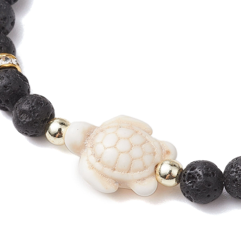 X13 | Bracelets diffuseurs avec tortue de mer howlite et or