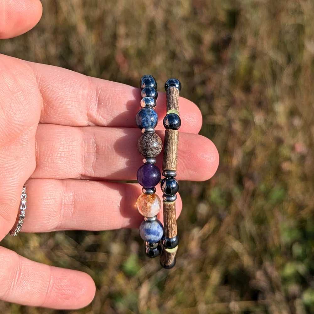 H09 | Duo de bracelets SAGITTAIRE 6 mm hématite