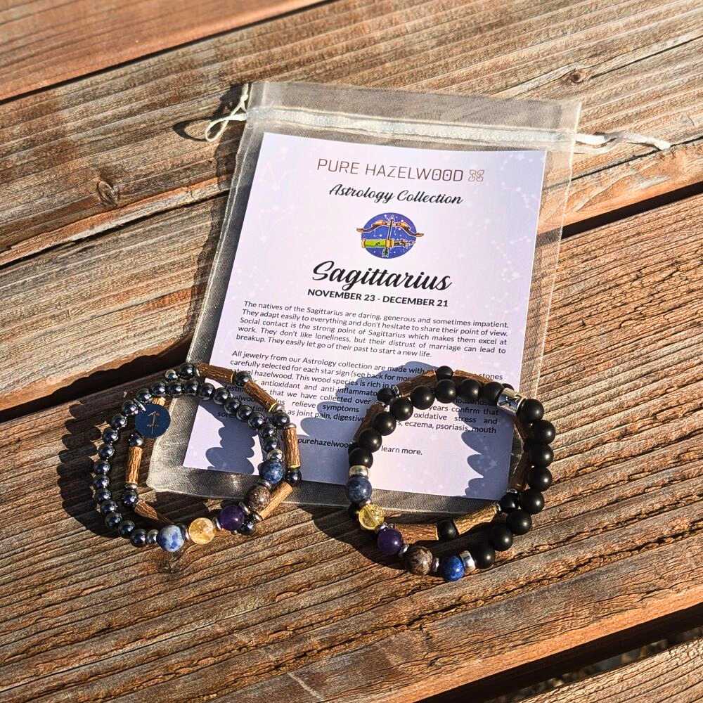 H09 | Duo de bracelets SAGITTAIRE 8 mm noir