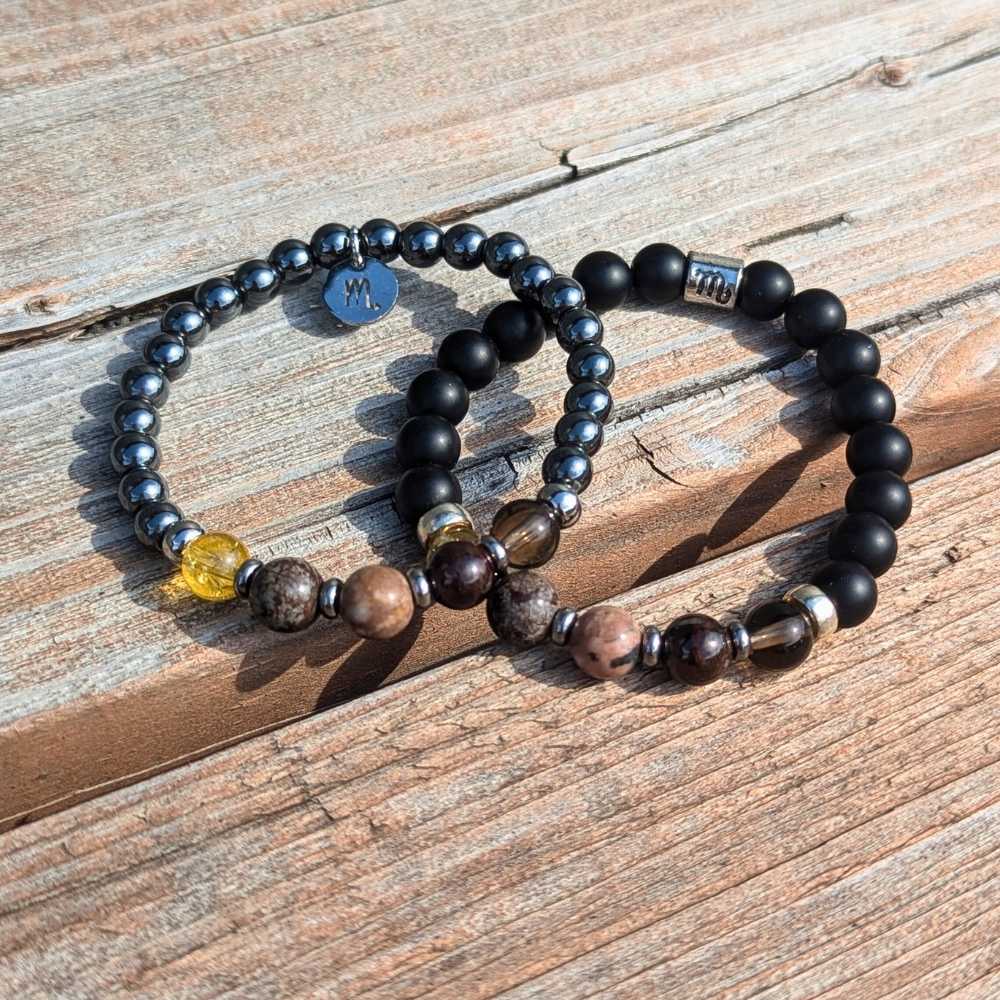 H08 | Duo de bracelets SCORPION 6 mm hématite