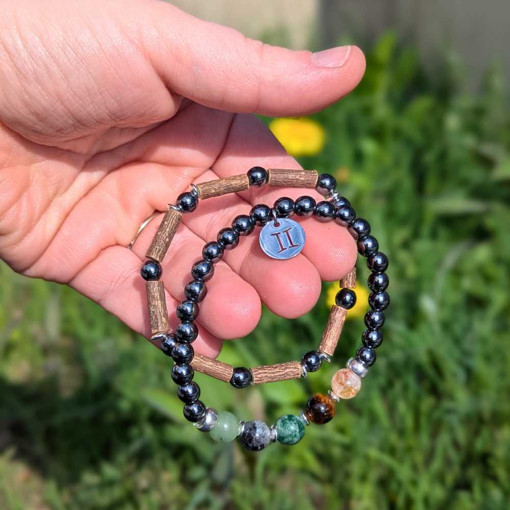 H03 | GEMINI 6 mm Hematite Bracelet Duo