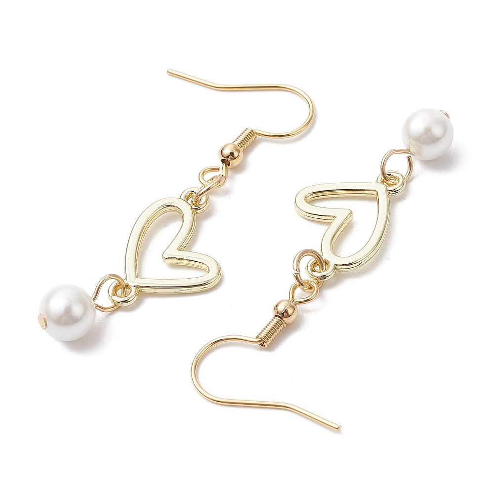 R07 | Golden Stainless Steel Dangle Earrings With Shell Pearls