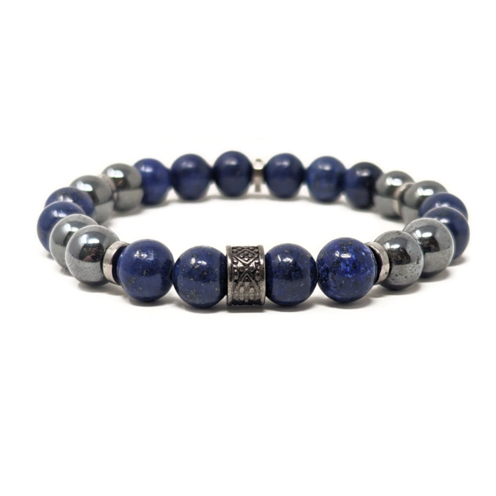 27 | Lapis-lazuli et hématite 8 mm