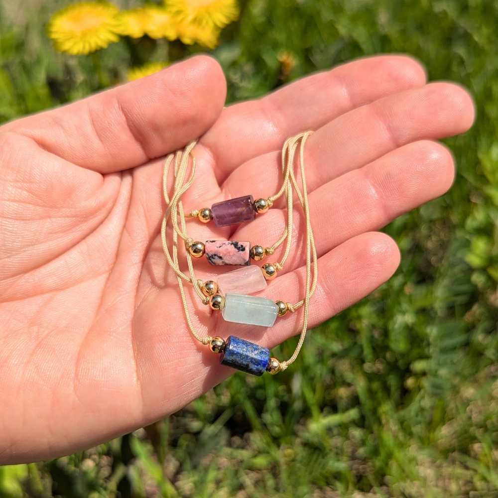 XX19 | Bracelet tressé à glissière avec pierre naturelle