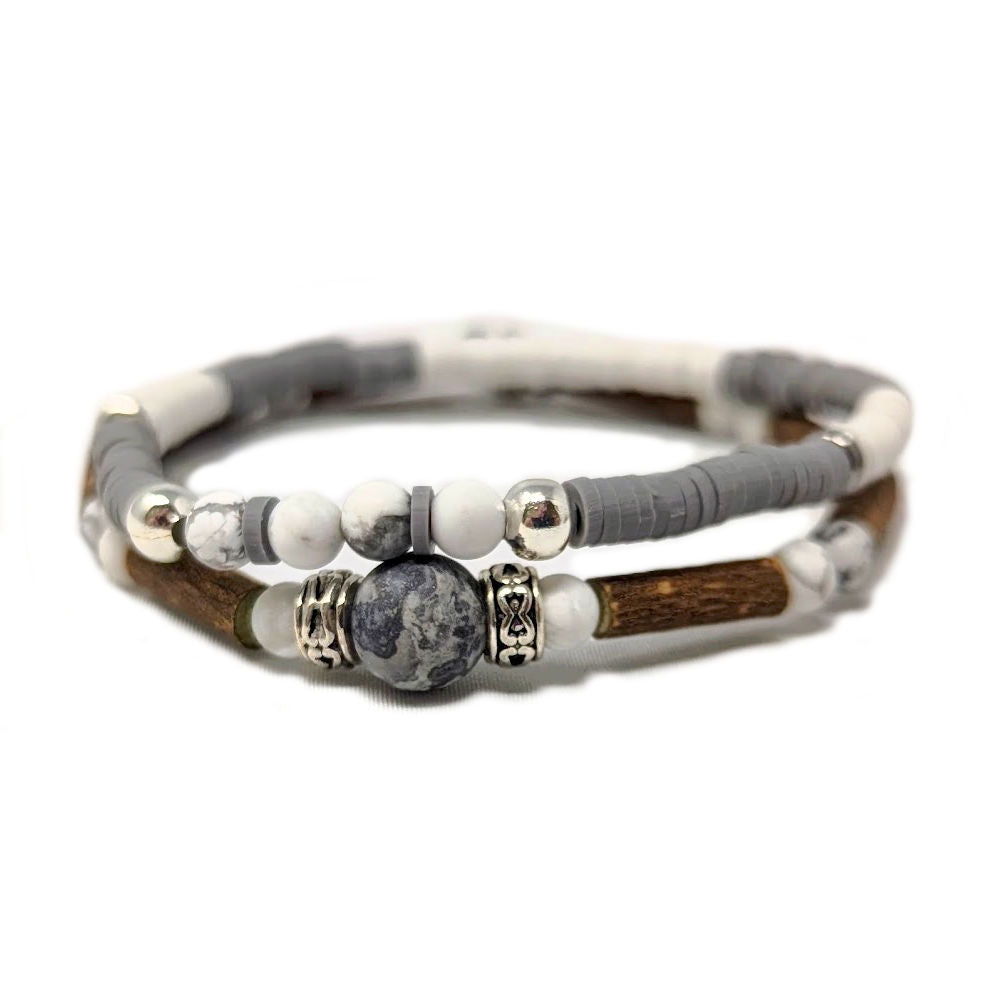 *LAST CHANCE* X34 | Picasso Jasper & White Howlite Bracelets
