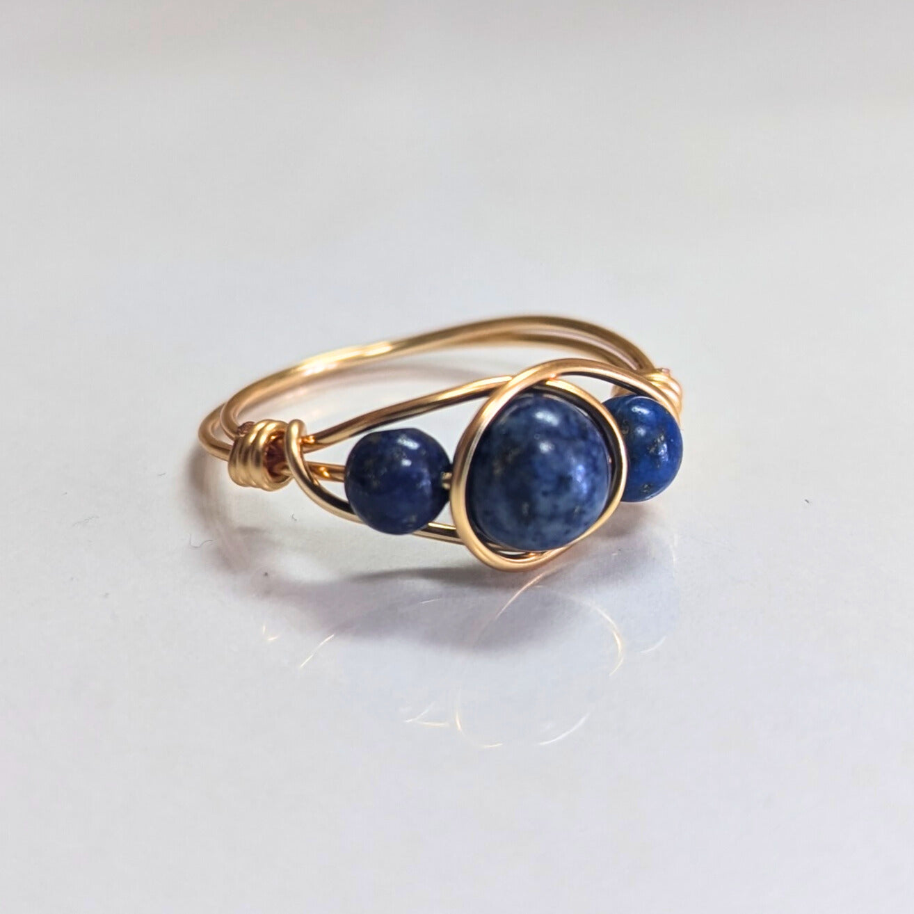 XX23 | Natural Stone 18k Gold Plated Wire Wrapped Ring