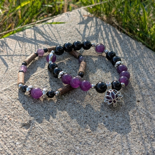 X41 | Bracelets améthyste et tourmaline noire