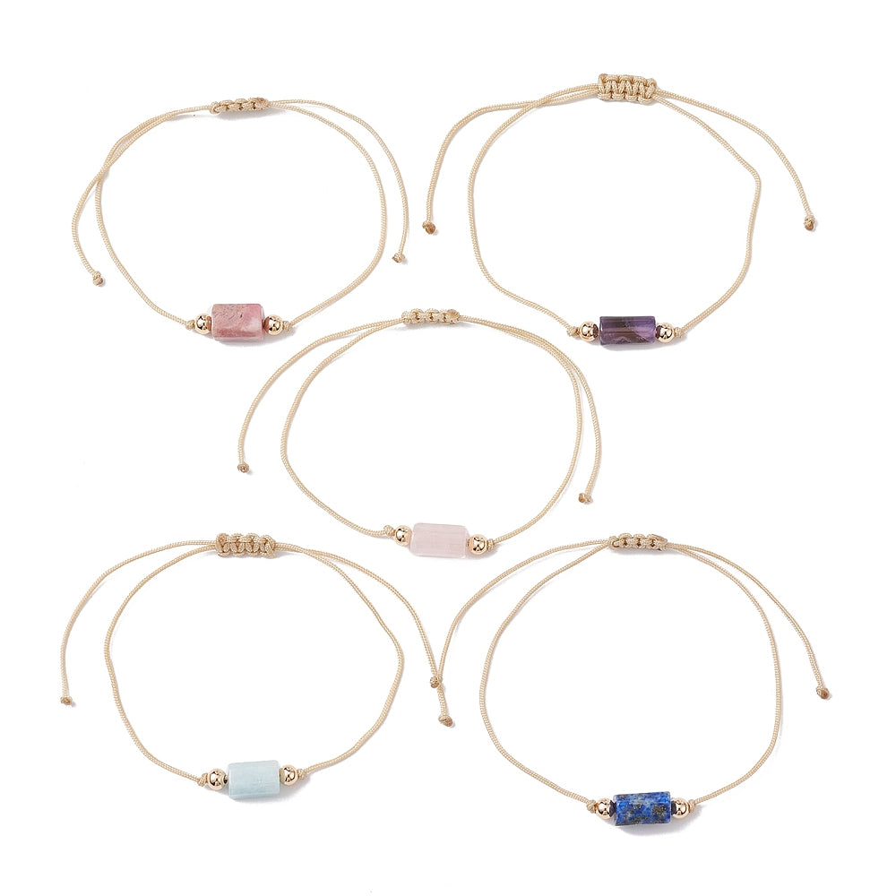 XX19 | Bracelet tressé à glissière avec pierre naturelle