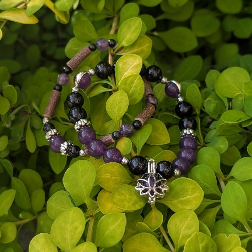X41 | Bracelets améthyste et tourmaline noire