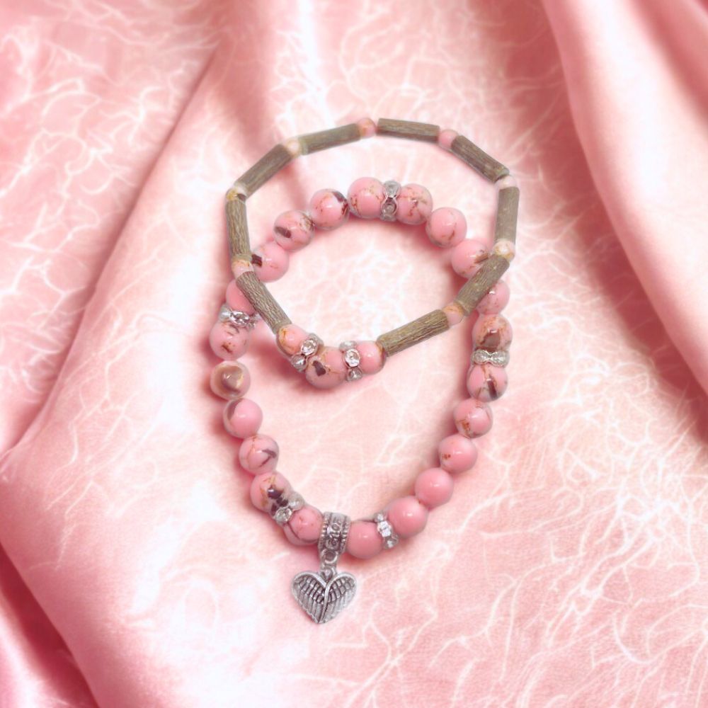 *WOMEN'S DAY* | Love Wings Shell Pink Bracelet Set