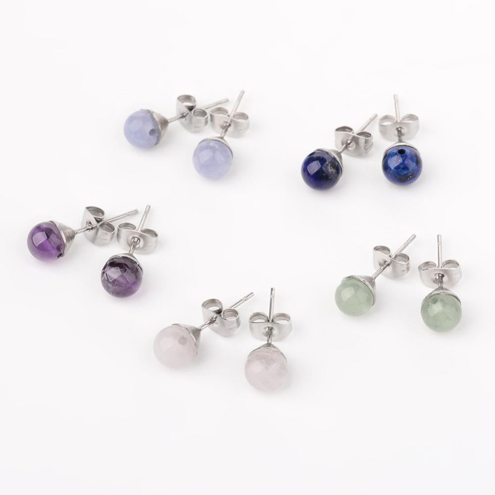 R02 | Boucles d'oreilles en aigue-marine naturelle