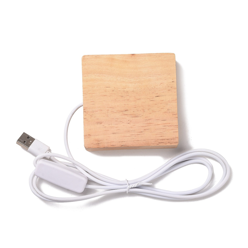 P-USB | Base lumineuse DEL en bois à chargement USB