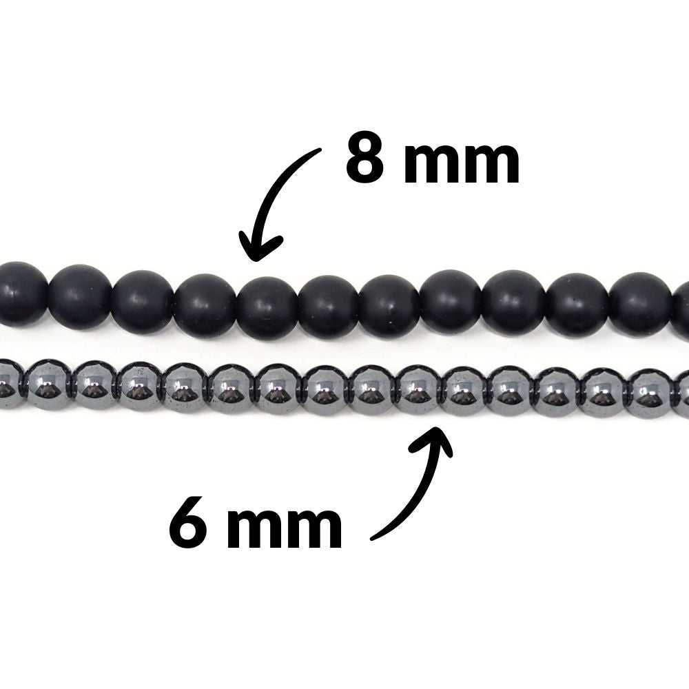 H04 | CANCER 6 mm Hematite Bracelet Duo