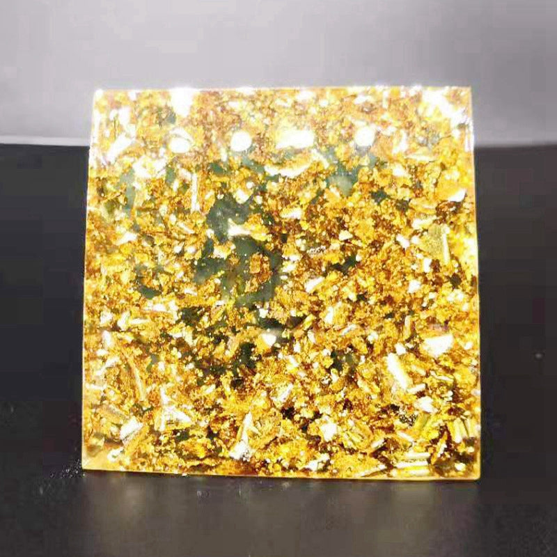 P17 | Aventurine & White Jade Orgonite Pyramid