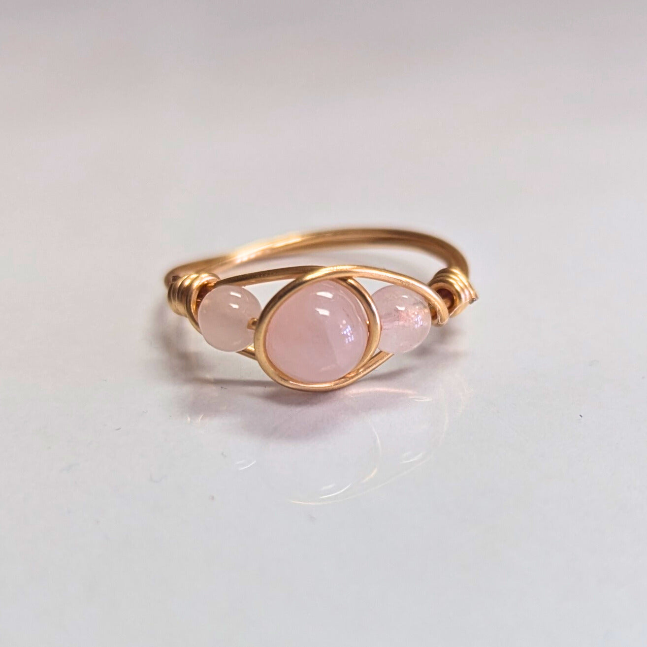 XX23 | Natural Stone 18k Gold Plated Wire Wrapped Ring