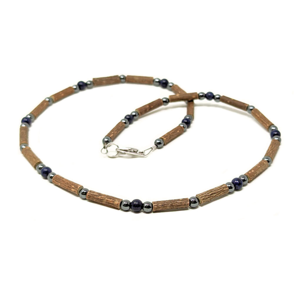 A15 | Hazel wood, lapis-lazuli & hematite