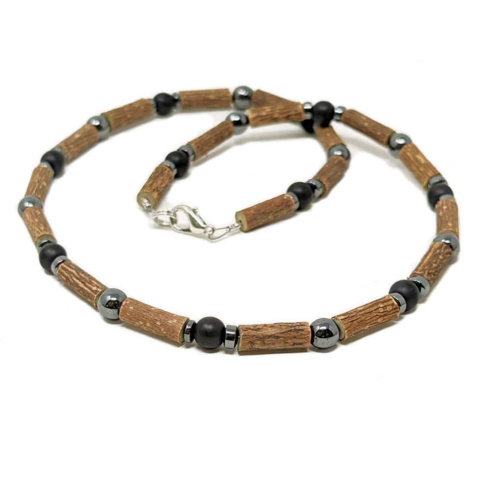 A17 | Hazel Wood, Black & Hematite Adult Necklace