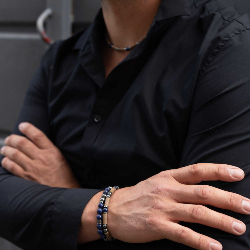 X27 | 8 mm Lapis Lazuli & Hematite Bracelets
