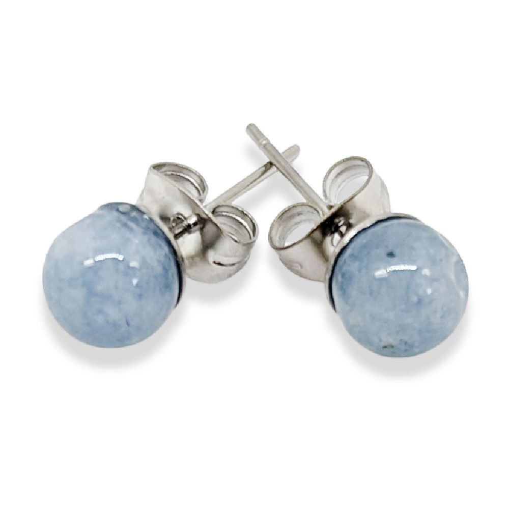 R02 | Boucles d'oreilles en aigue-marine naturelle