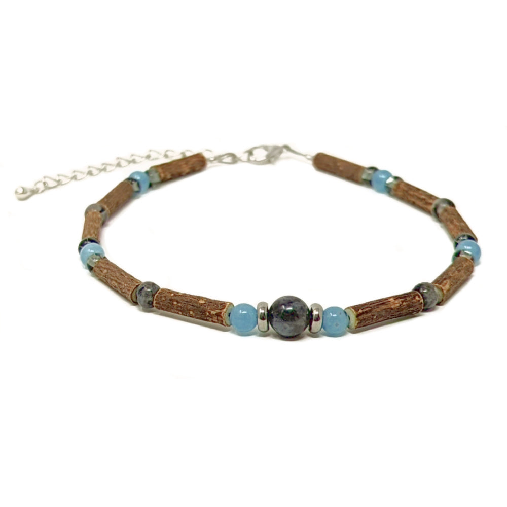 Hazel Wood, Aquamarine Labradorite Ankle Bracelet