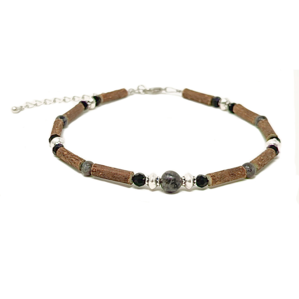 C10 | Hazel Wood & Labradorite Ankle Bracelet