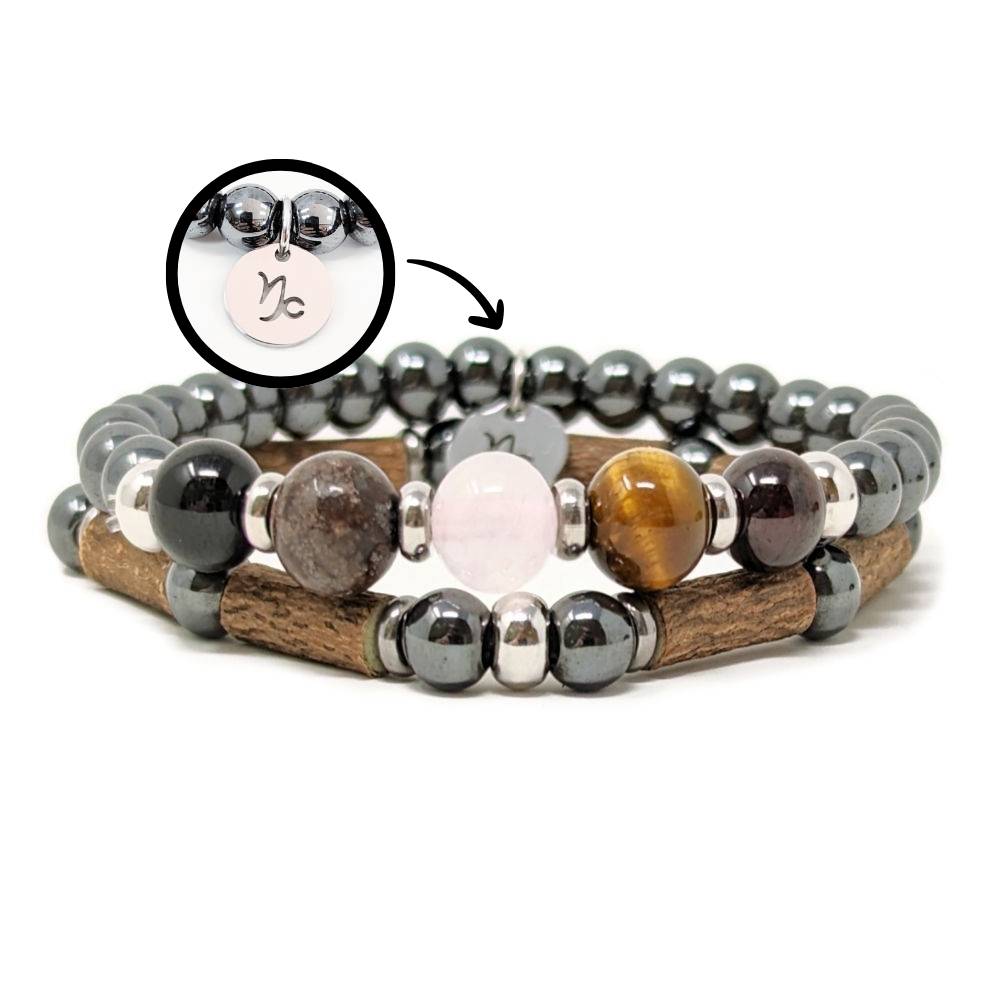 H10 | CAPRICORN 6 mm Hematite Bracelet Duo