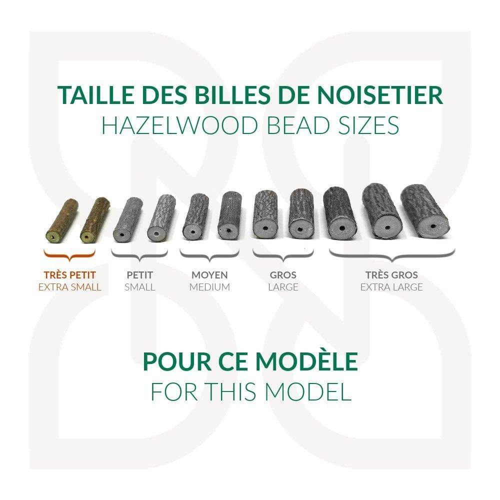 B35 | Collier pour bébé et tout-petit en bois de noisetier et améthyste (0 à 4 ans)