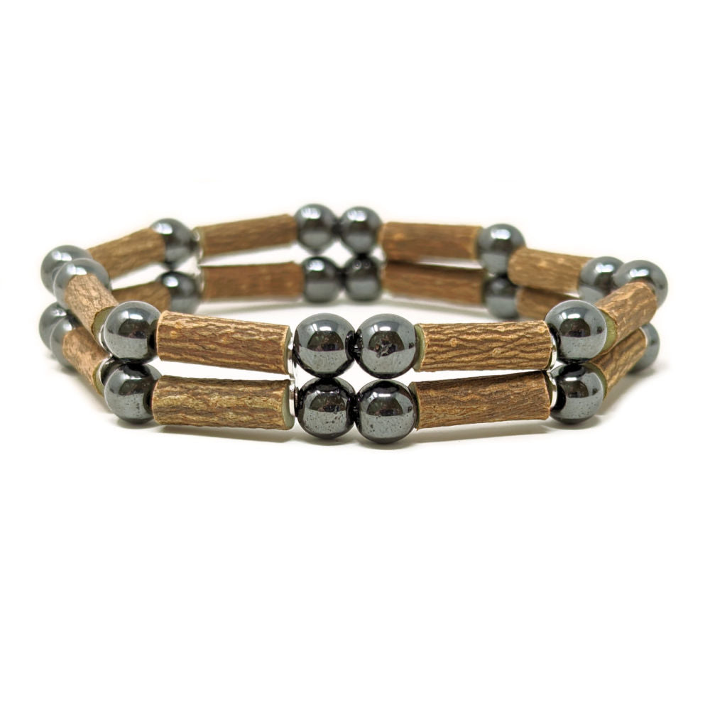 D16 | Hazel wood & all hematite