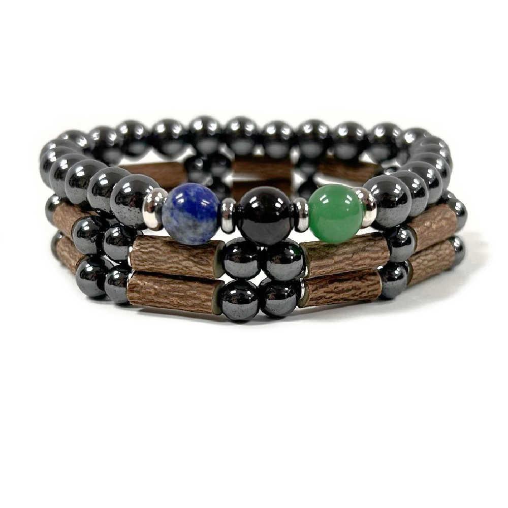 X63-XL | SKIN 8mm Bracelet Set for MEN - Pur Noisetier | Pure Hazelwood