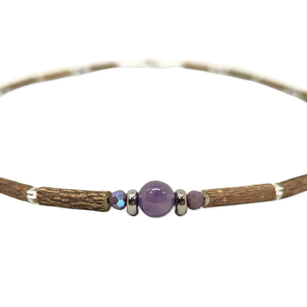 E03 | Hazel Wood & Amethyst Kid Necklace (4-10 Years)