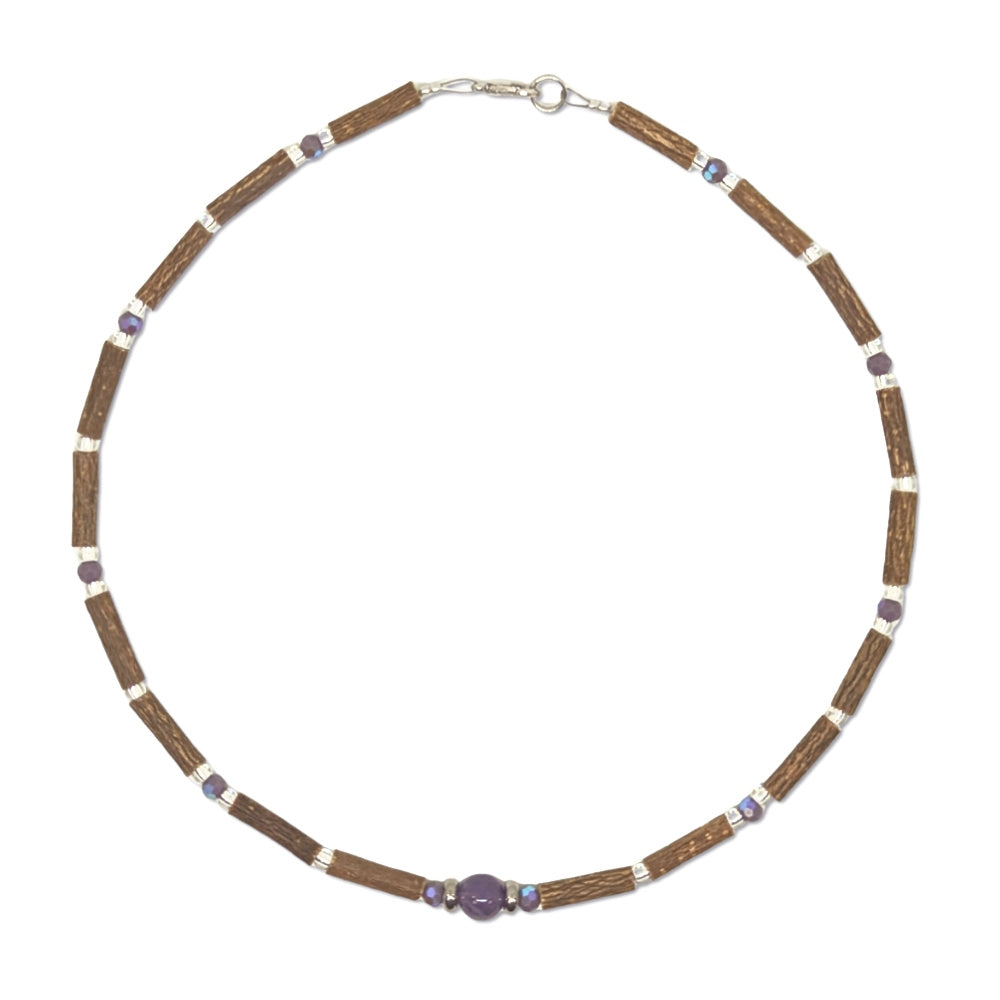 E03 | Hazel Wood & Amethyst Kid Necklace (4-10 Years)