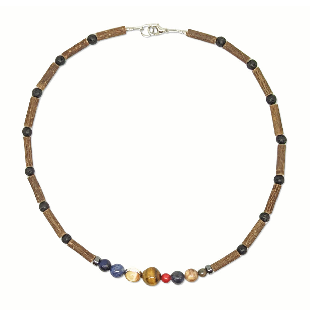 E35 | Hazel Wood & Solar System Diffuser Kid Necklace (4-10 Years)
