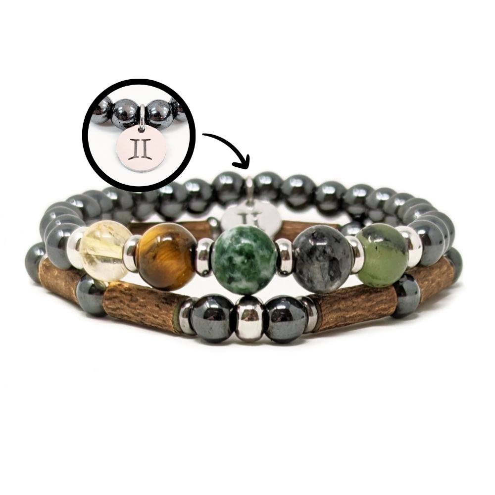 H03 | GEMINI 6 mm Hematite Bracelet Duo