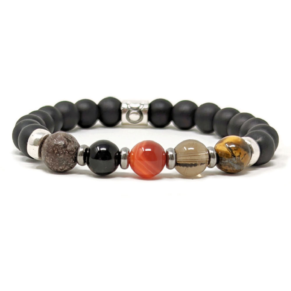 H02 | Duo de bracelets TAUREAU 8 mm noir