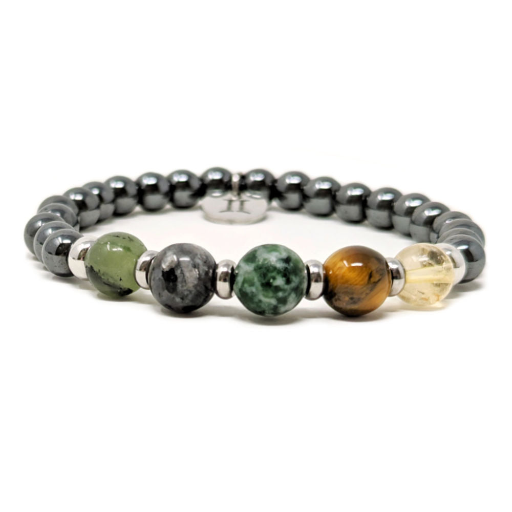 H03 | Duo de bracelets GÉMEAUX 6 mm hématite