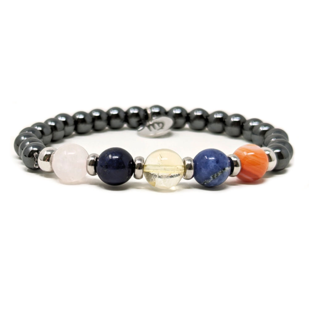 H06 | Duo de bracelets VIERGE 6 mm hématite