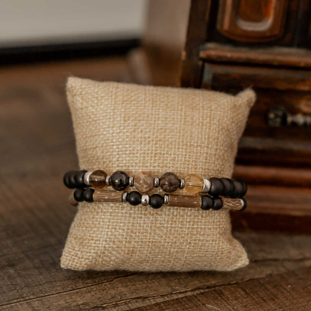 H08 | SCORPIO 6 mm Hematite Bracelet Duo