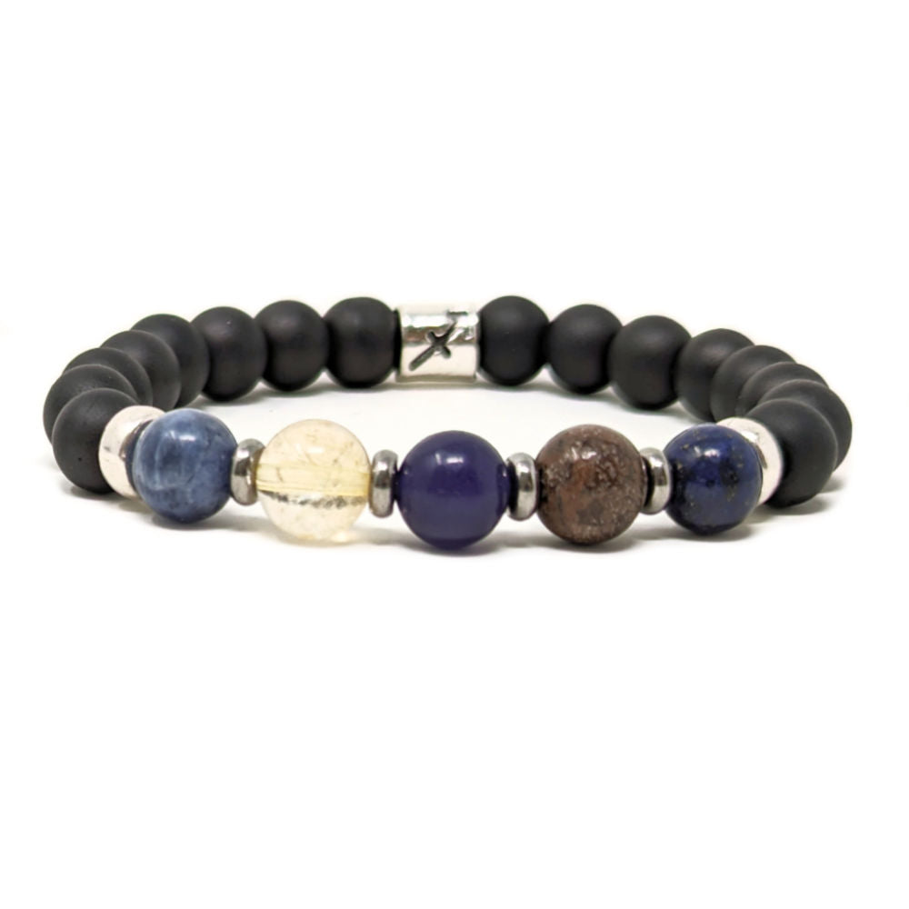 H09 | Duo de bracelets SAGITTAIRE 8 mm noir
