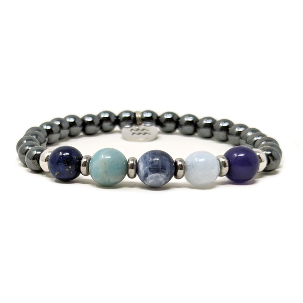 H11 | AQUARIUS 6 mm Hematite Bracelet Duo