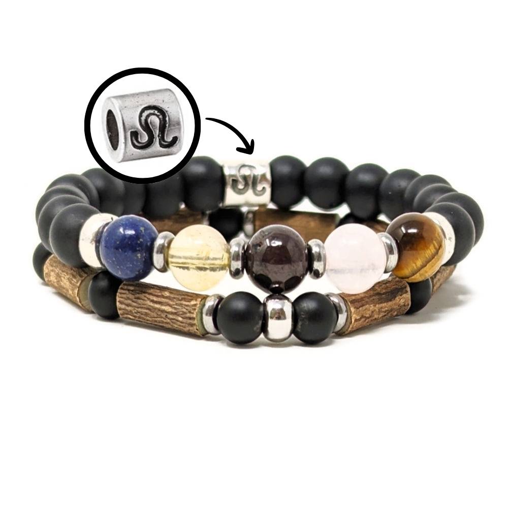 H05 | Duo de bracelets LION 8 mm noir