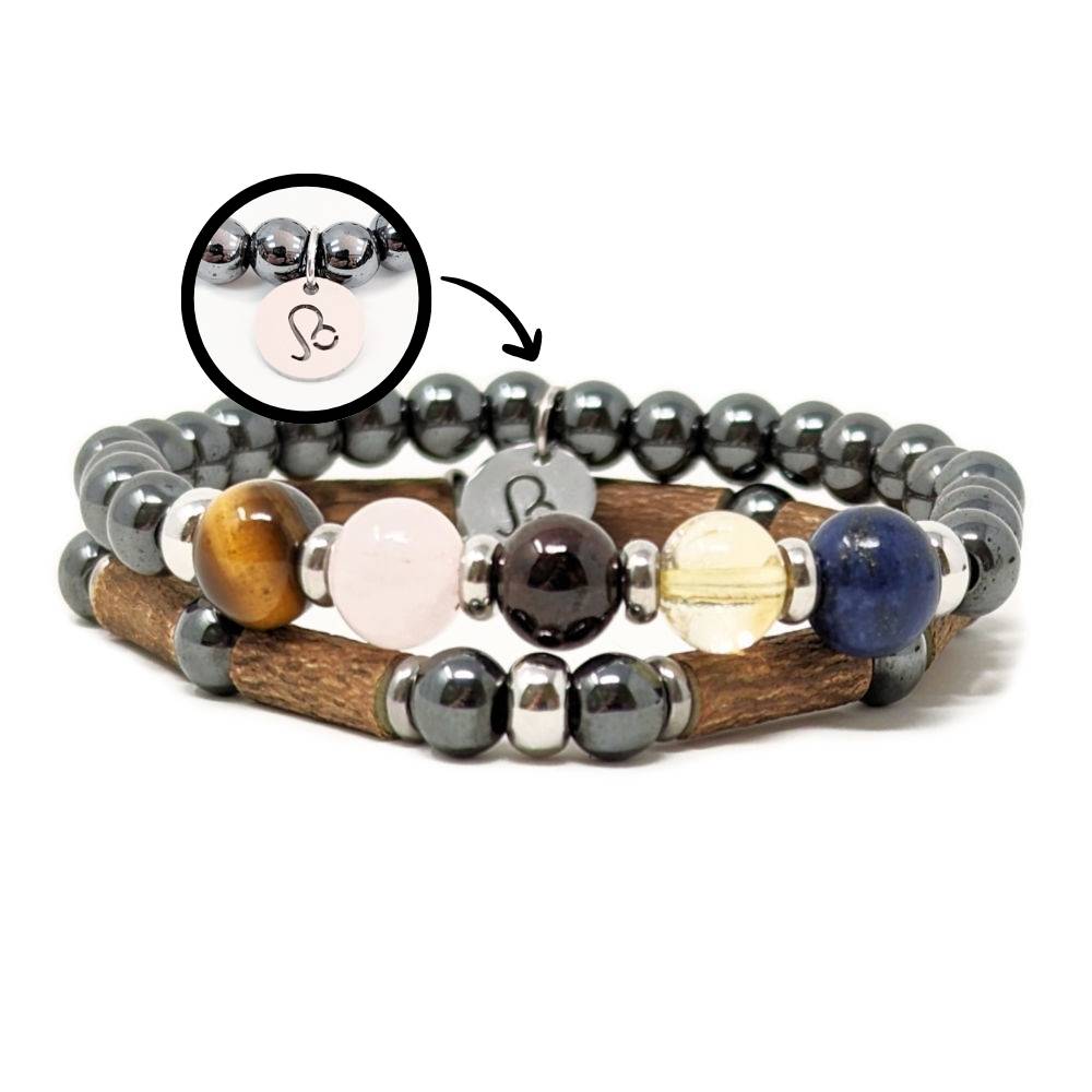H05 | Duo de bracelets LION 6 mm hématite