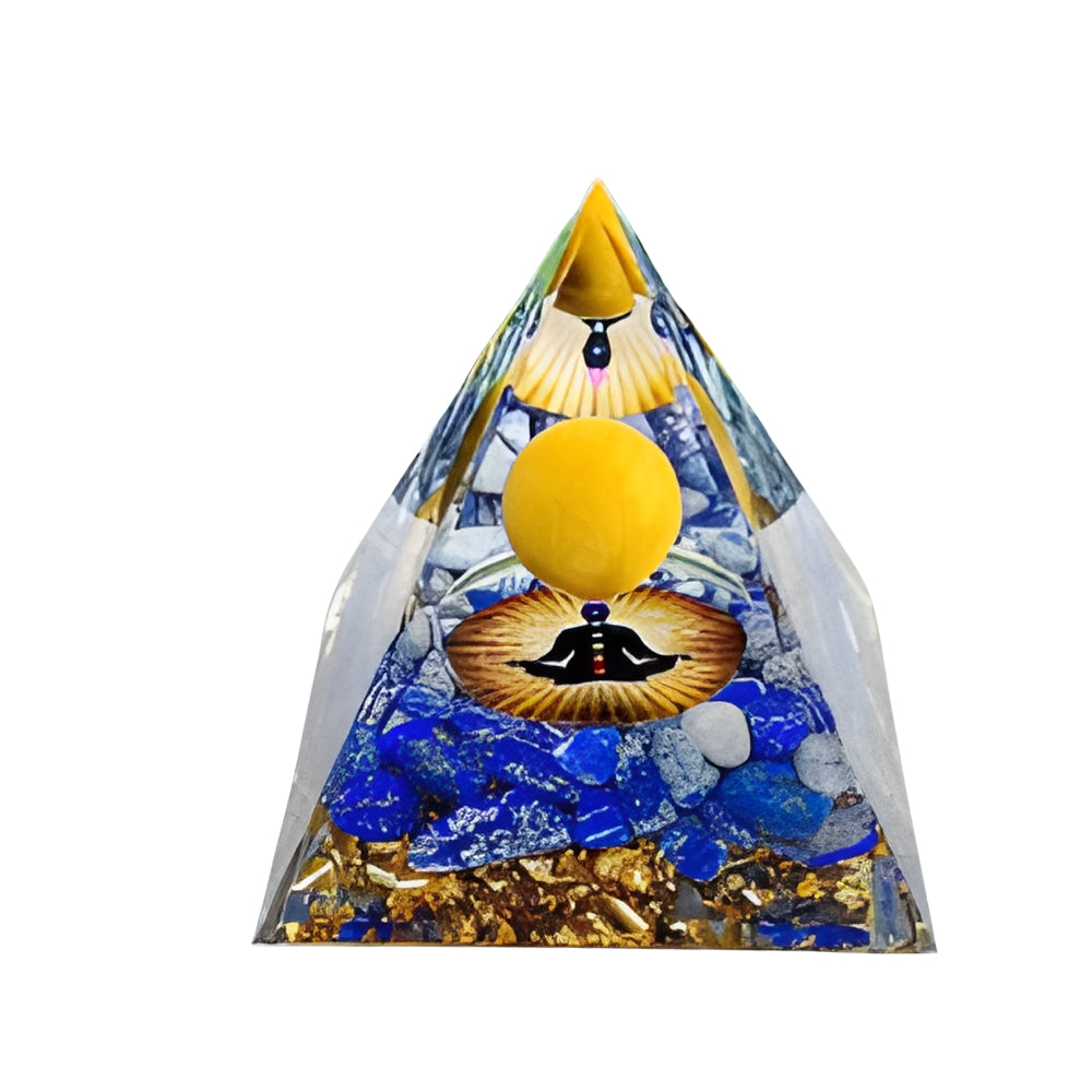 P08 | Orgonite pyramid resin energy generators, with natural lapis lazuli chips