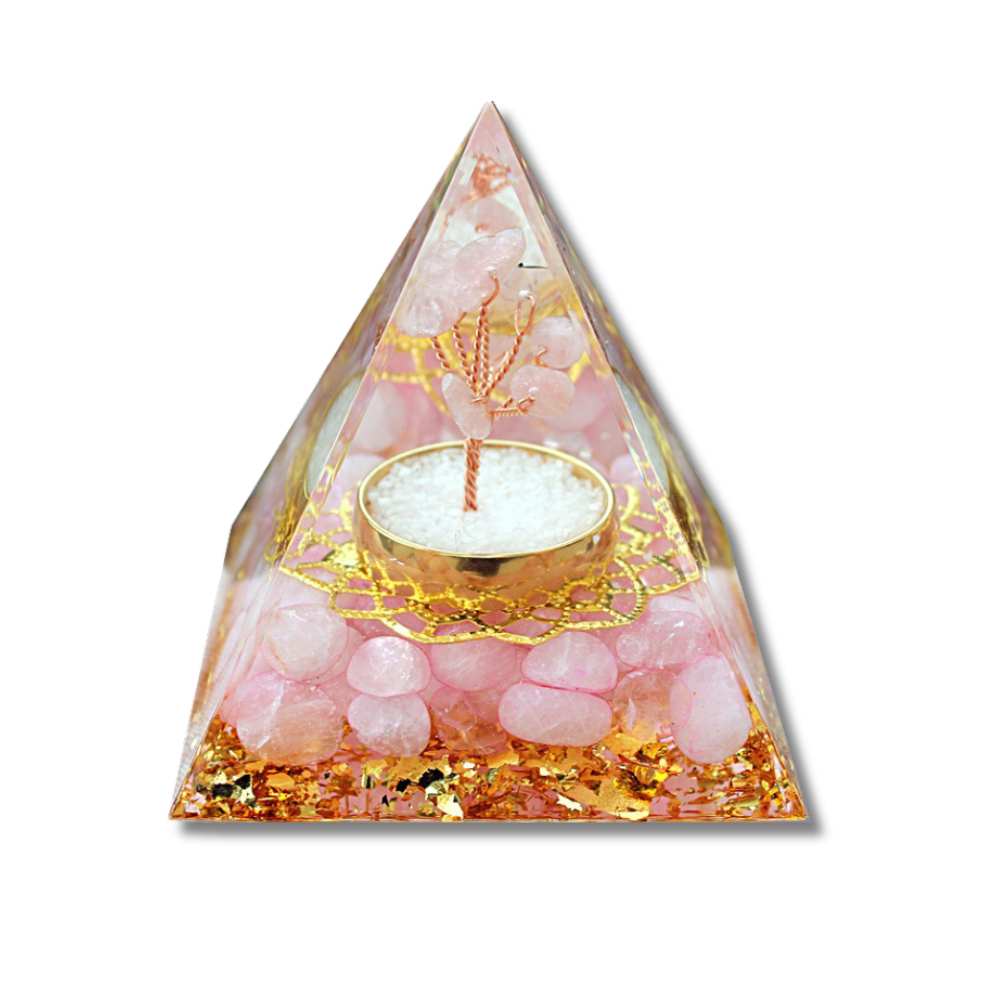 P15 | Rose Quartz Orgonite Pyramid