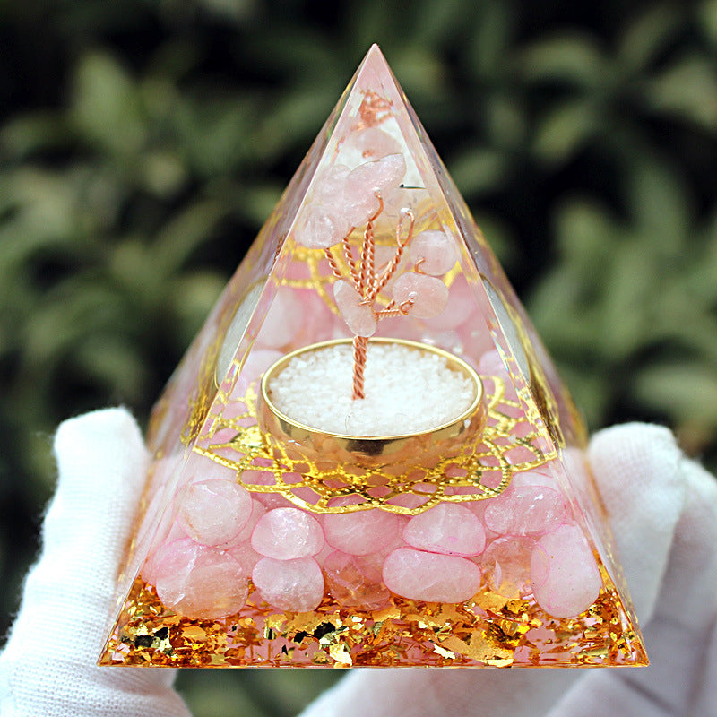 P15 | Rose Quartz Orgonite Pyramid