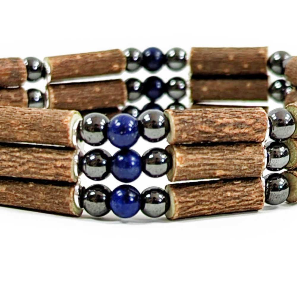 T15 | Hazel wood, lapis-lazuli & hematite - Pur Noisetier | Pure Hazelwood