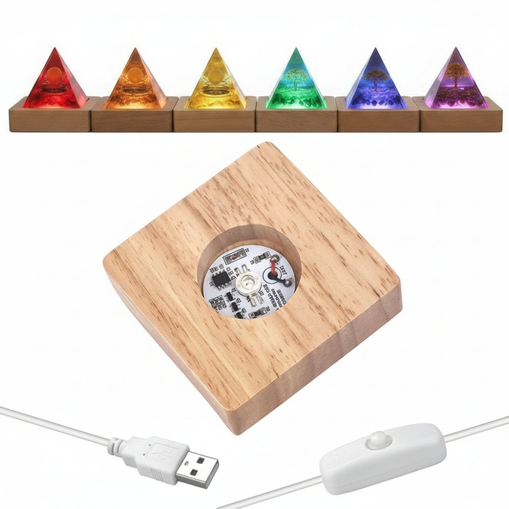 P1-USB | Base lumineuse DEL en bois à chargement USB