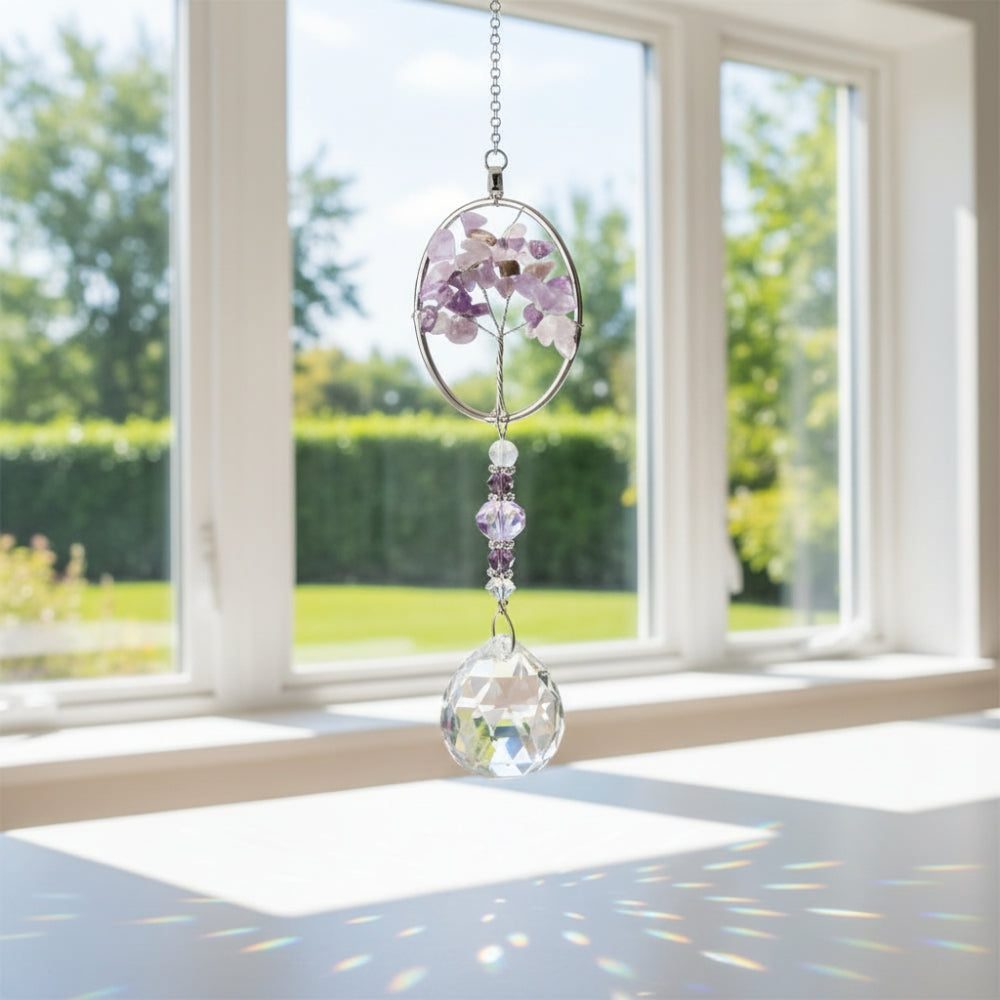AS16 | Grandes décorations de pendentif en verre cristal, capteurs de soleil suspendus