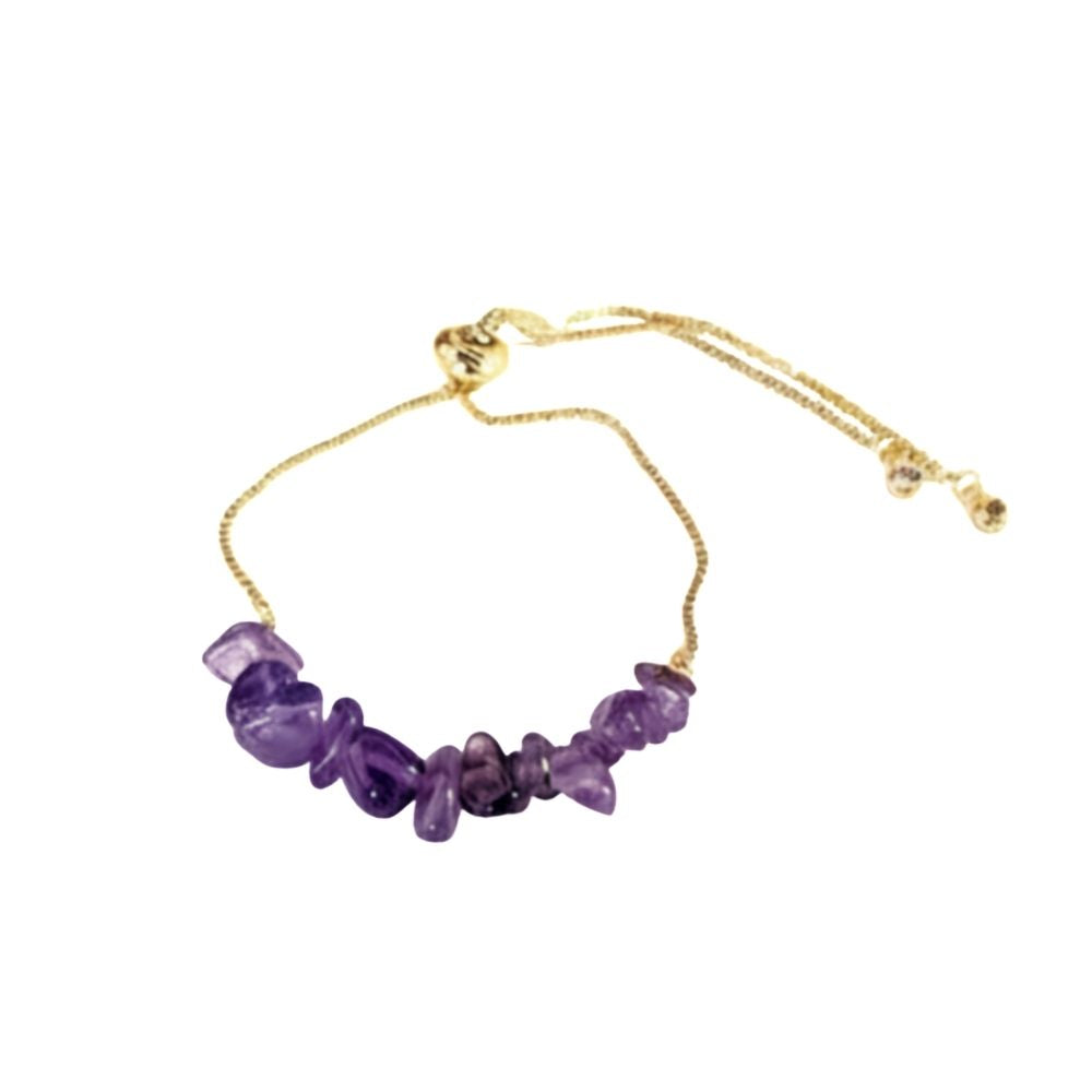 X25 | Amethyst Chip Golden Bracelets